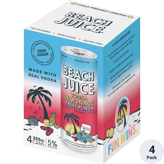 Beach Juice Vodka Fruit Punch Cocktails 4pk Cans